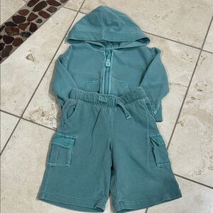 Toddler Girl Teal Hoodie and Shorts Set Cat & Jack 18 months